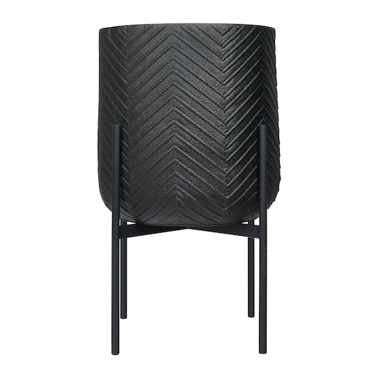 Hello Honey® 25.5" Black Metal Planter with Stand